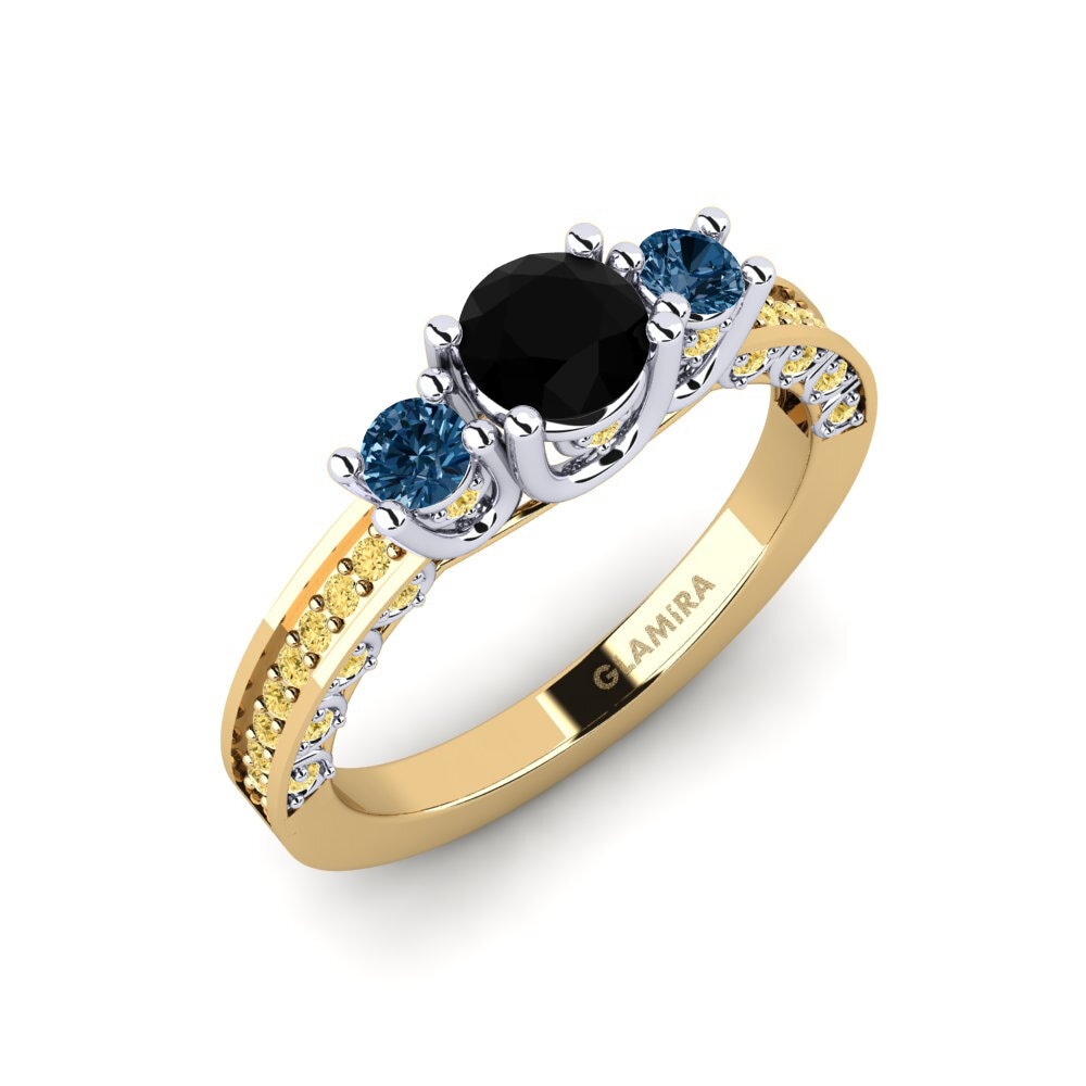 9k Oro Amarillo & Blanco Anillo de compromiso Alsatia