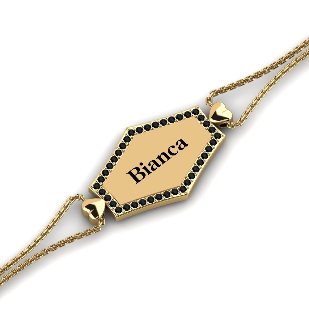 14ct Yellow Gold Black Sapphire Women's Bracelet Altagracia