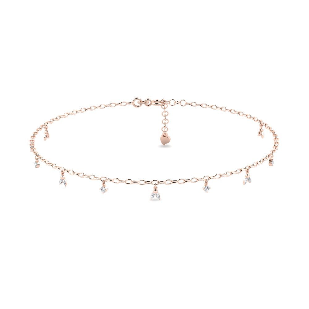 14ct Rose Gold Diamond Women's Anklet Altisten