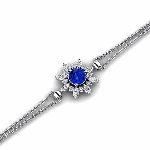 Bracelet Alyce 950 Palladium & Sapphire (Lab Created) & Diamond & Swarovski Crystal