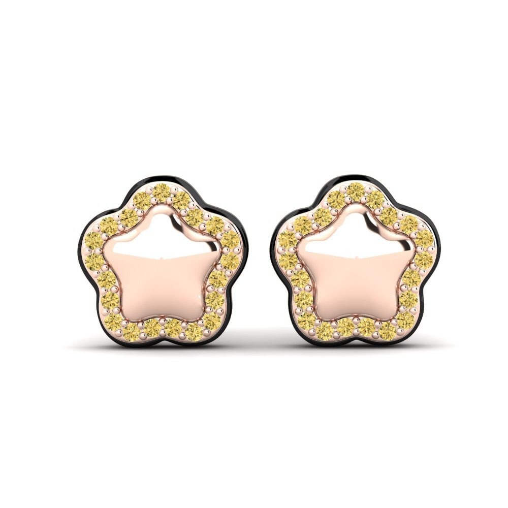 9ct Rose Gold Yellow Diamond Women's Earring Alysia