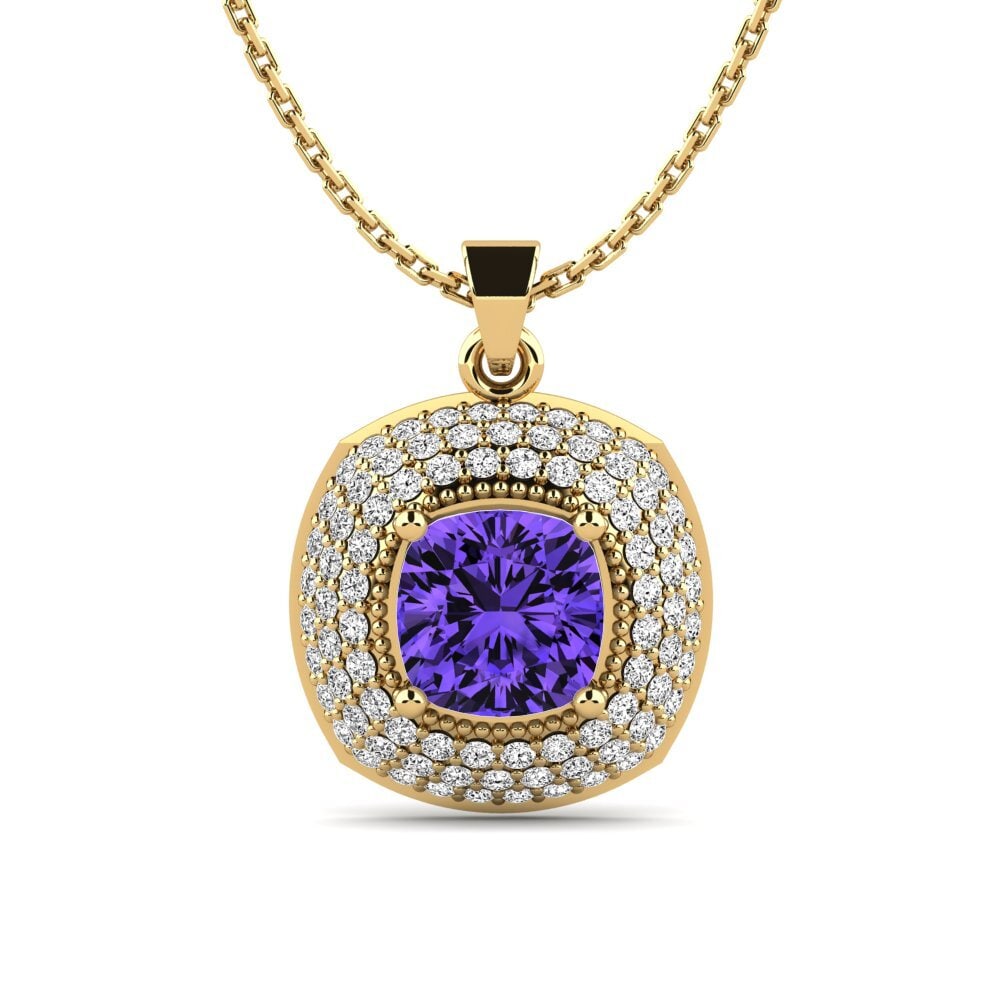 Gelbgold 585 Tansanit Damen anhänger Alzira