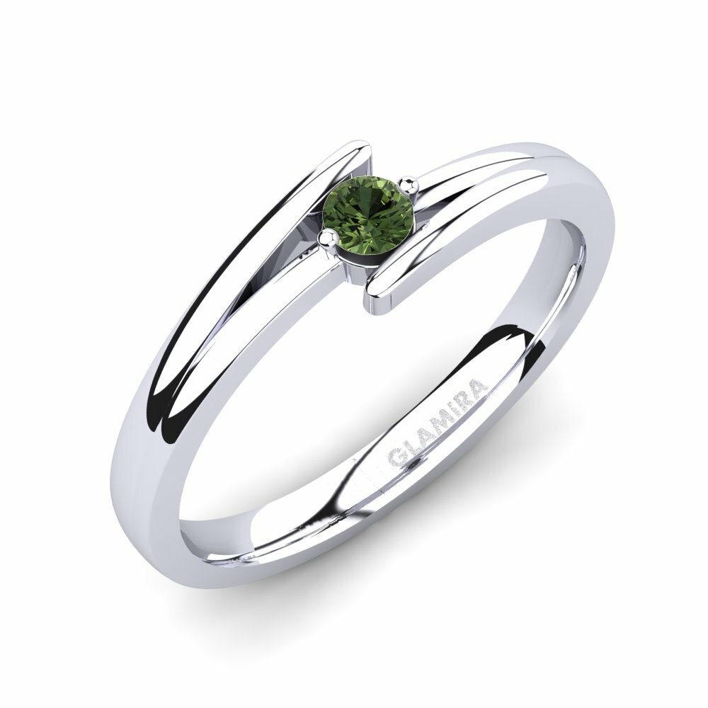 Anillo de compromiso Amalia 0.1crt Zafiro Verde