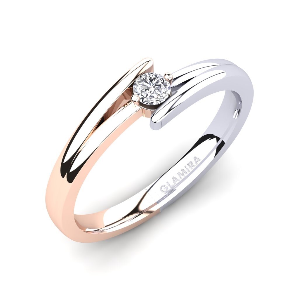 9ct Rose / White Gold Moissanite Engagement Ring Amalia 0.1crt