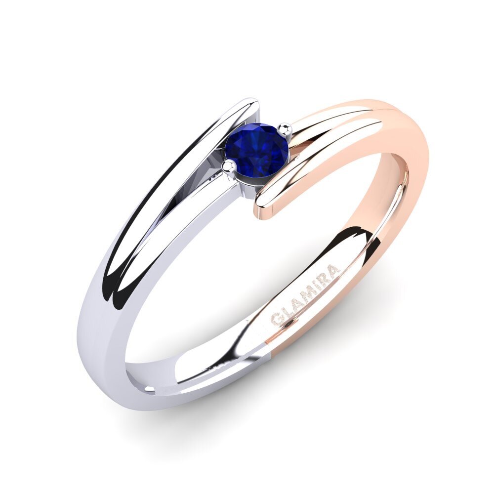 14ct White / Rose Gold Sapphire Engagement Ring Amalia 0.1crt