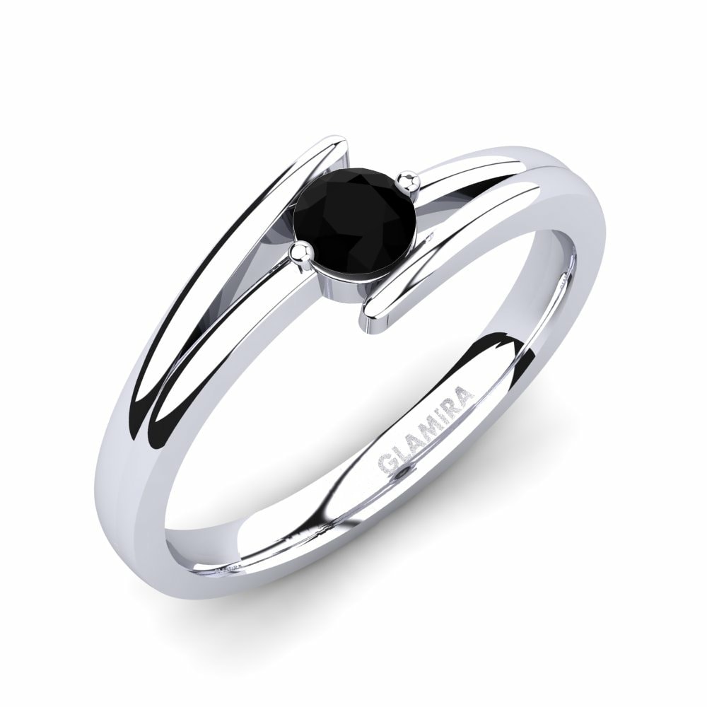 Black Sapphire Engagement Ring Amalia 0.25crt