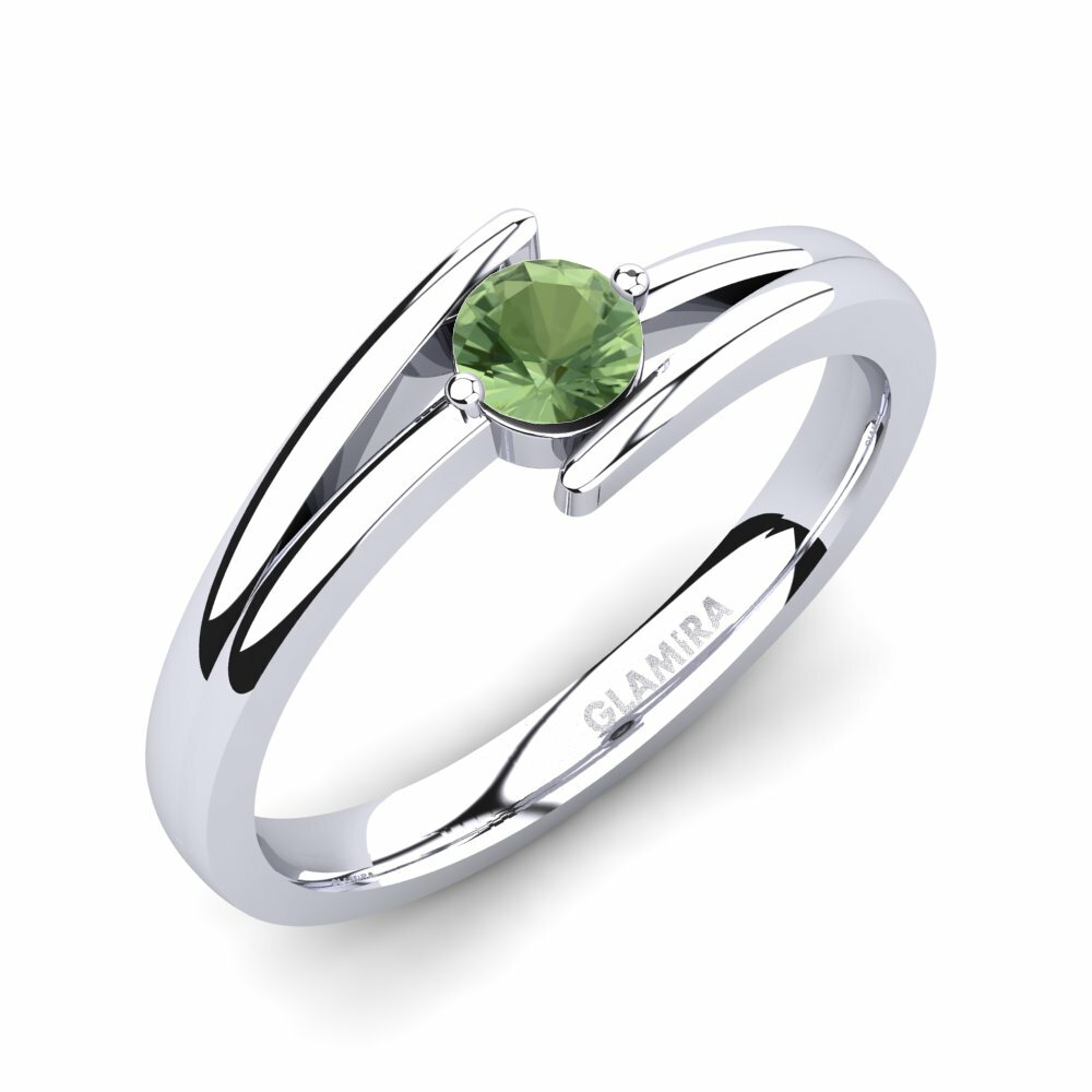 Zafiro Verde Anillo de compromiso Amalia 0.25crt