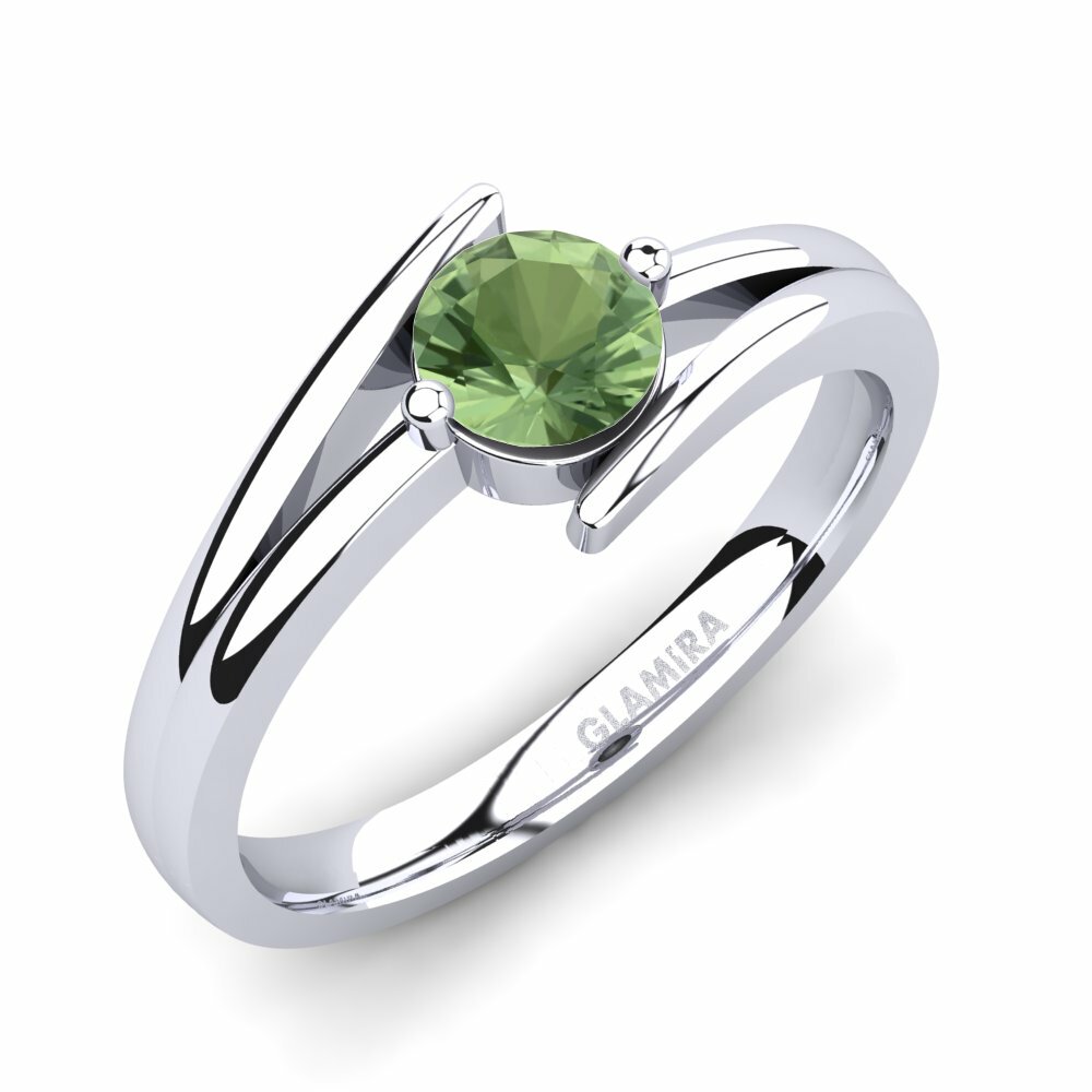 Zafiro Verde Anillo de compromiso Amalia 0.5crt