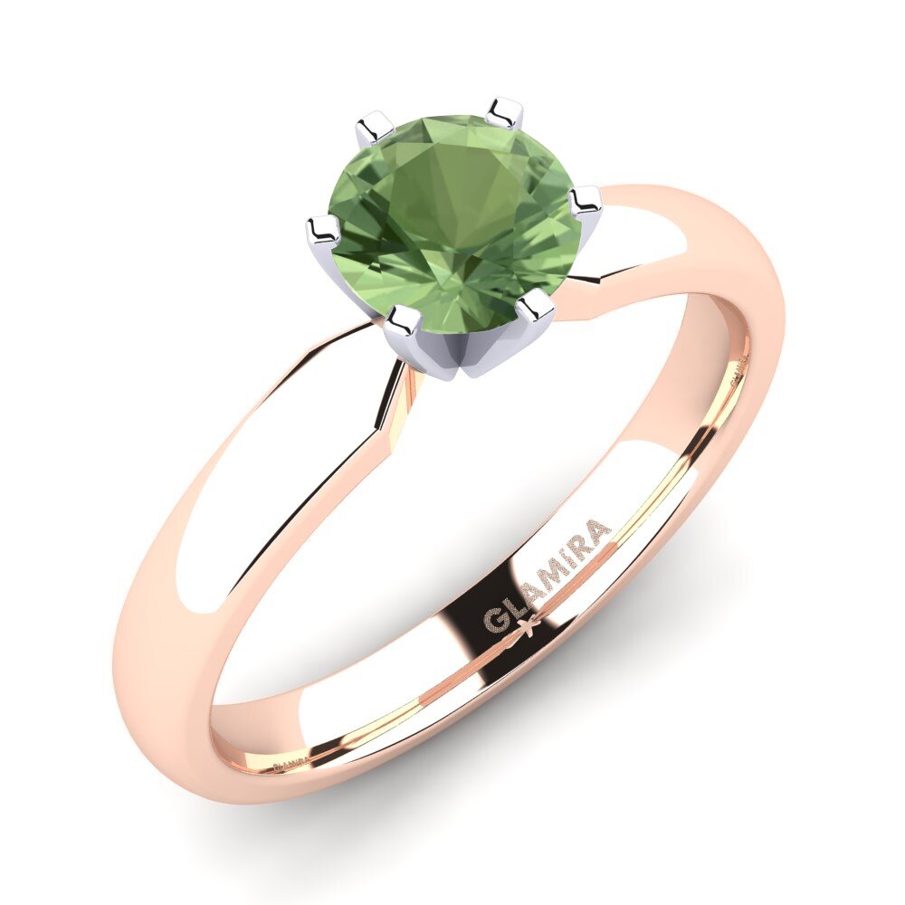 14ct Rose & White Gold Green Sapphire Engagement Ring Amanda