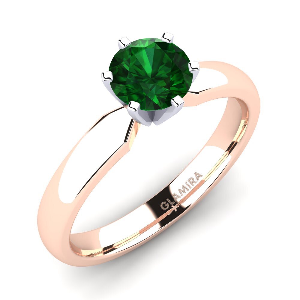 14ct Rose / White Gold Tsavorite Engagement Ring Amanda