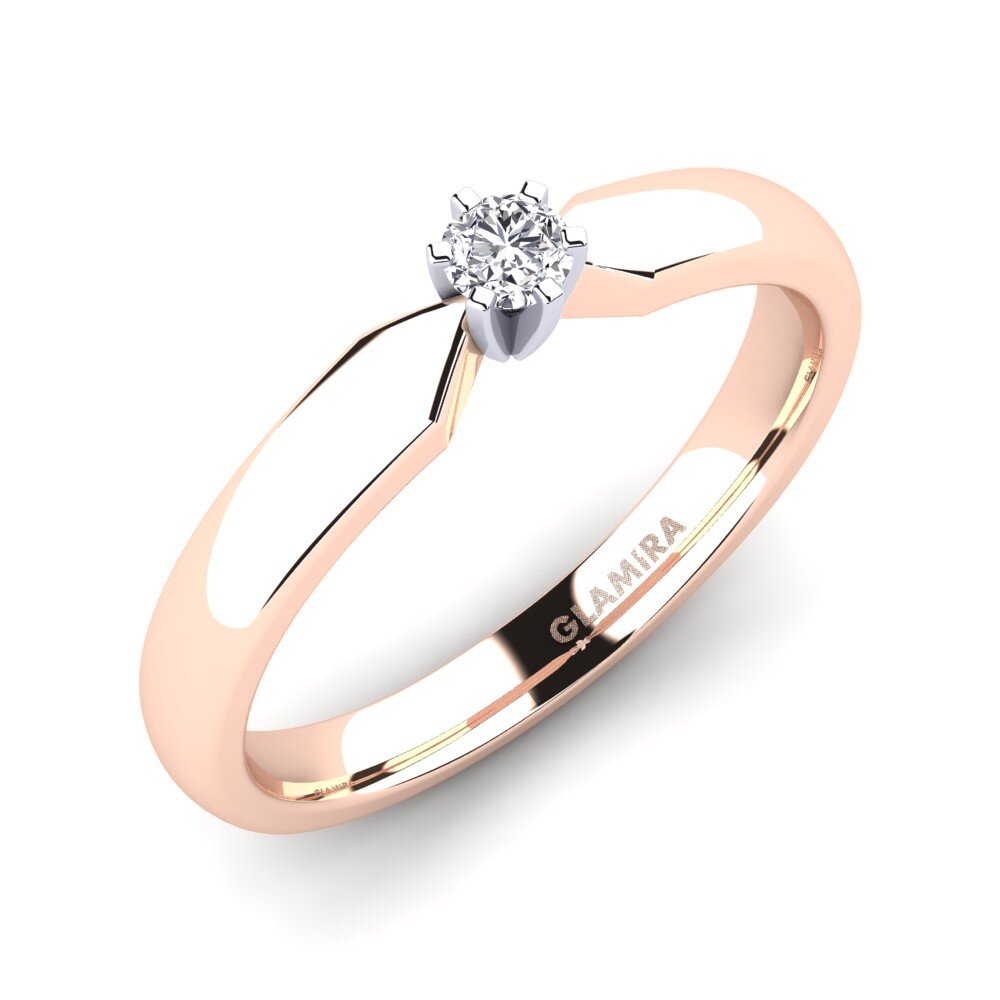 9ct Rose / White Gold Moissanite Engagement Ring Amanda 0.1crt