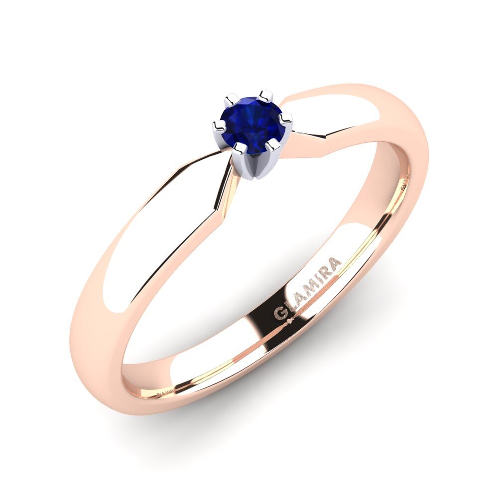 14ct Rose / White Gold Sapphire Engagement Ring Amanda 0.1crt