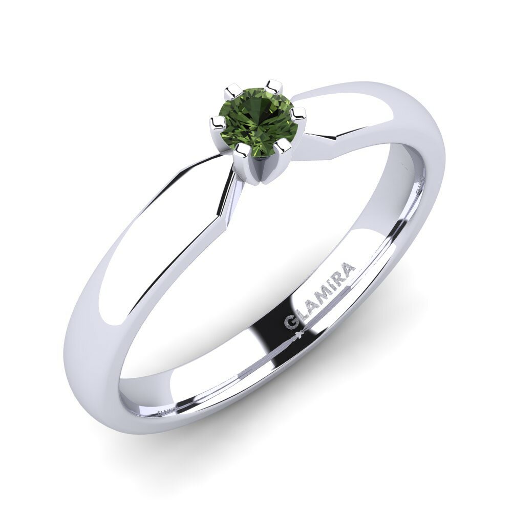 Zafiro Verde Anillo de compromiso Amanda 0.16crt
