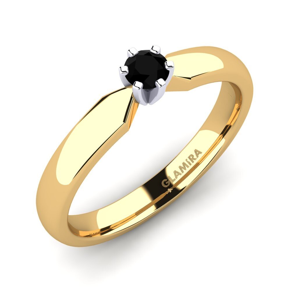18k Oro Amarillo & Blanco Anillo de compromiso Amanda 0.16crt