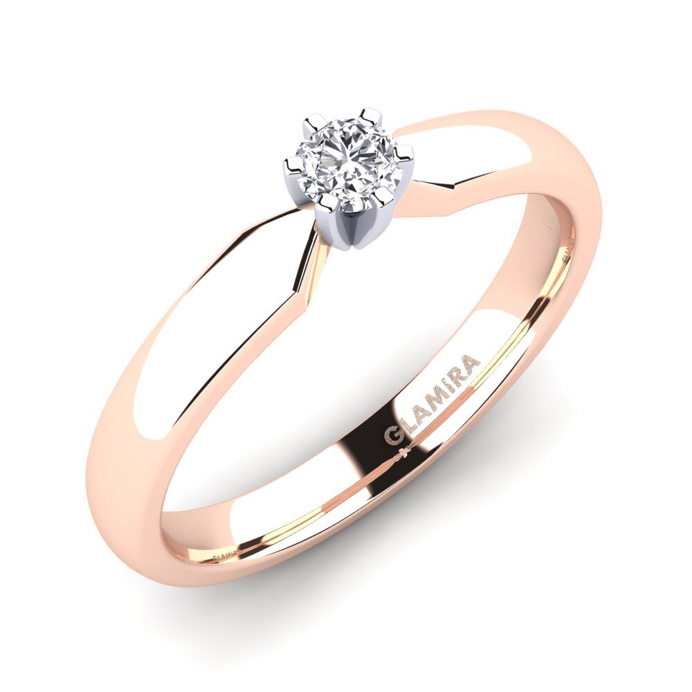 14ct Rose / White Gold Engagement Ring Amanda 0.16crt
