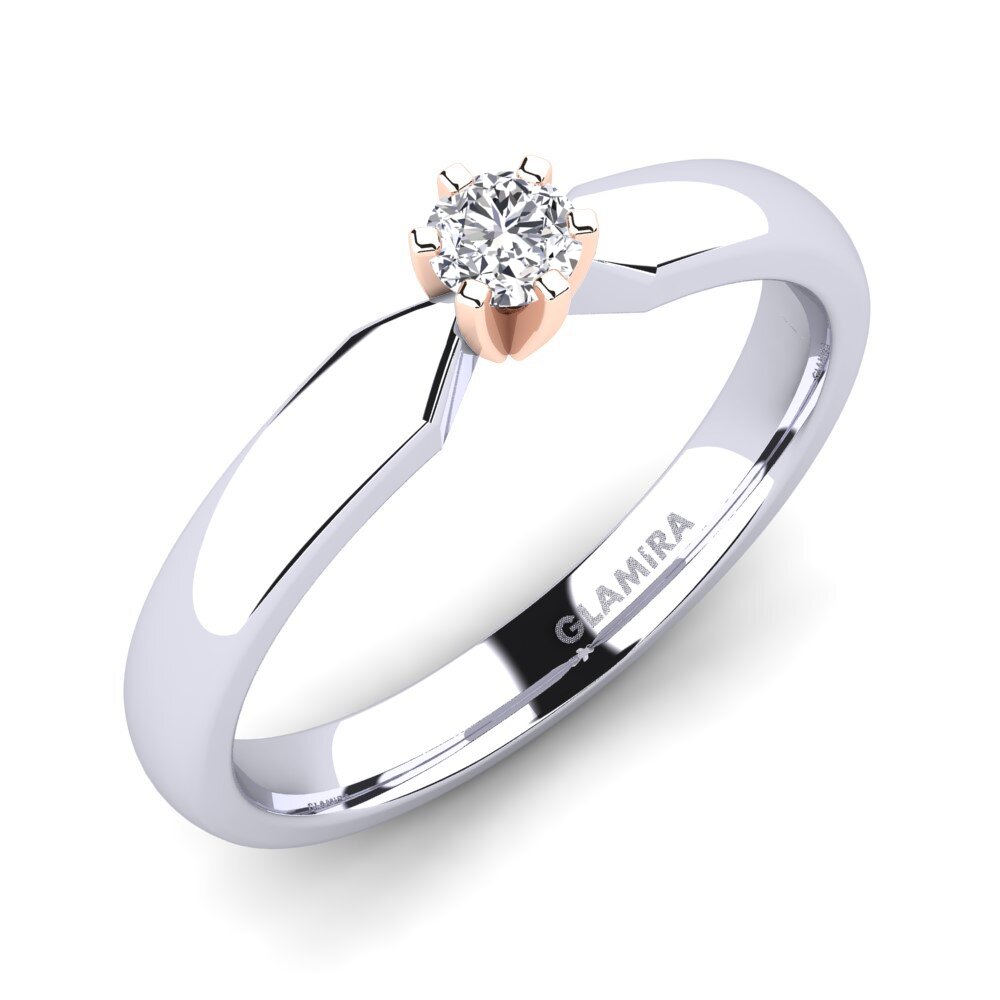14ct White / Rose Gold Engagement Ring Amanda 0.16crt