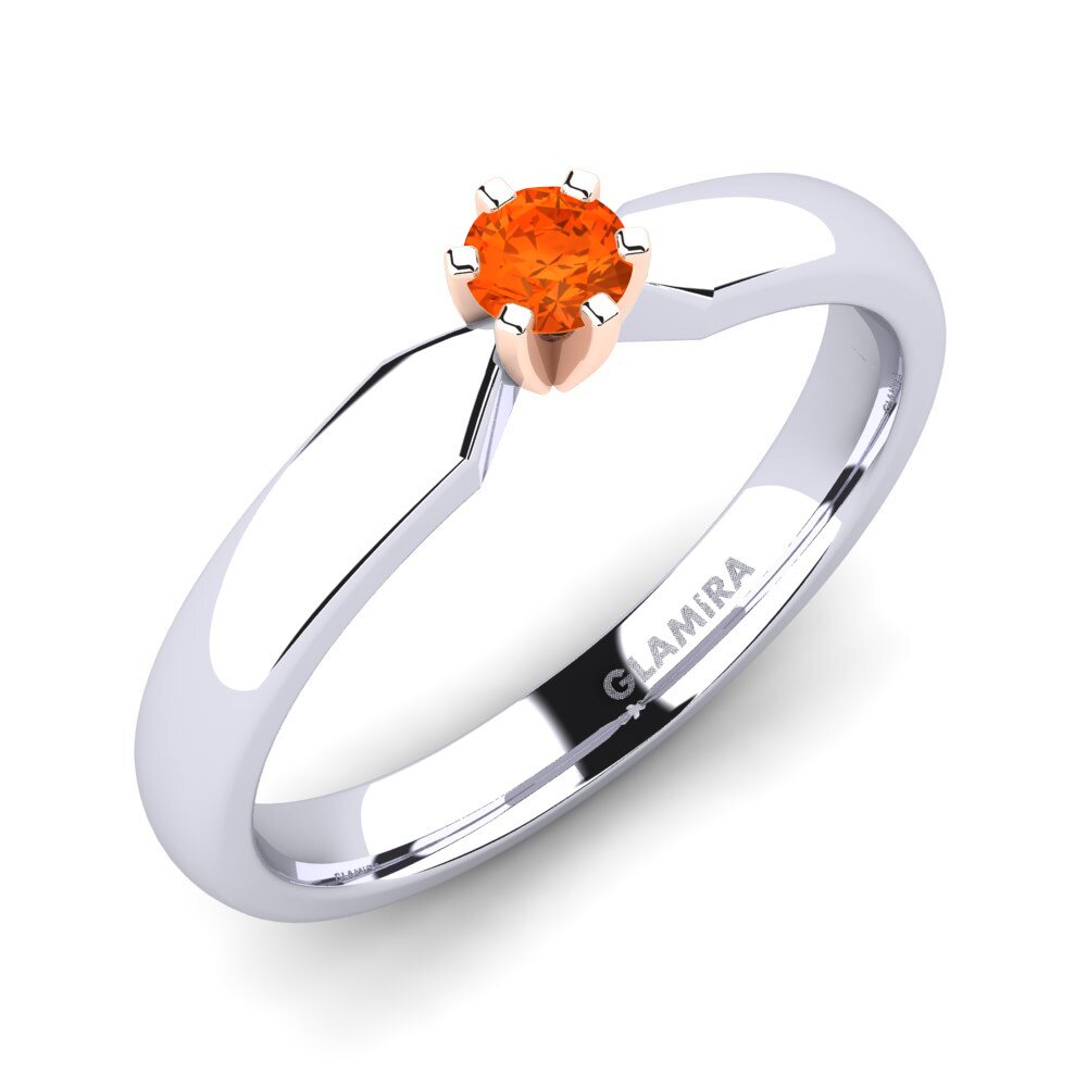 14ct White / Rose Gold Fire-Opal Engagement Ring Amanda 0.16crt