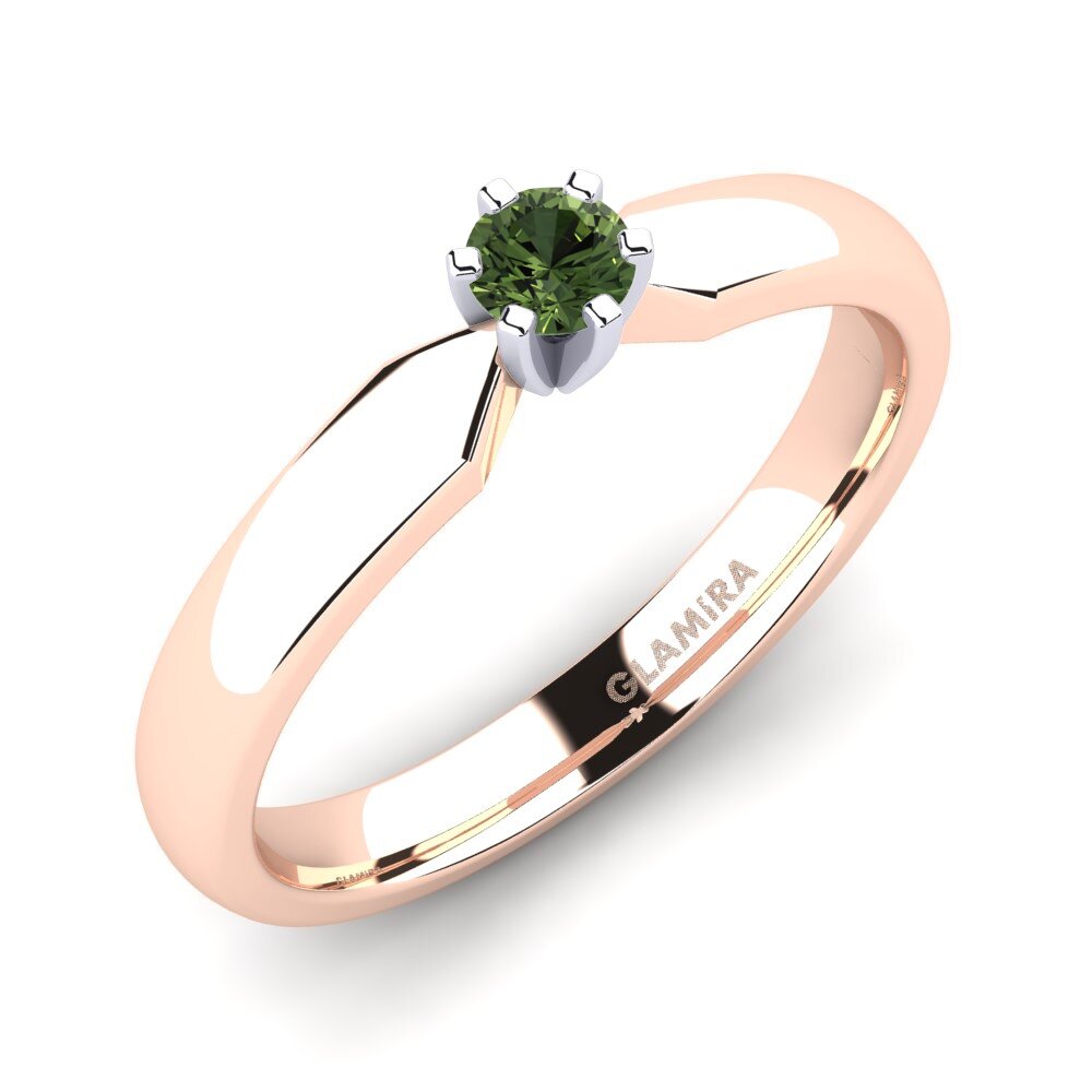 14ct Rose & White Gold Green Sapphire Engagement Ring Amanda 0.16crt