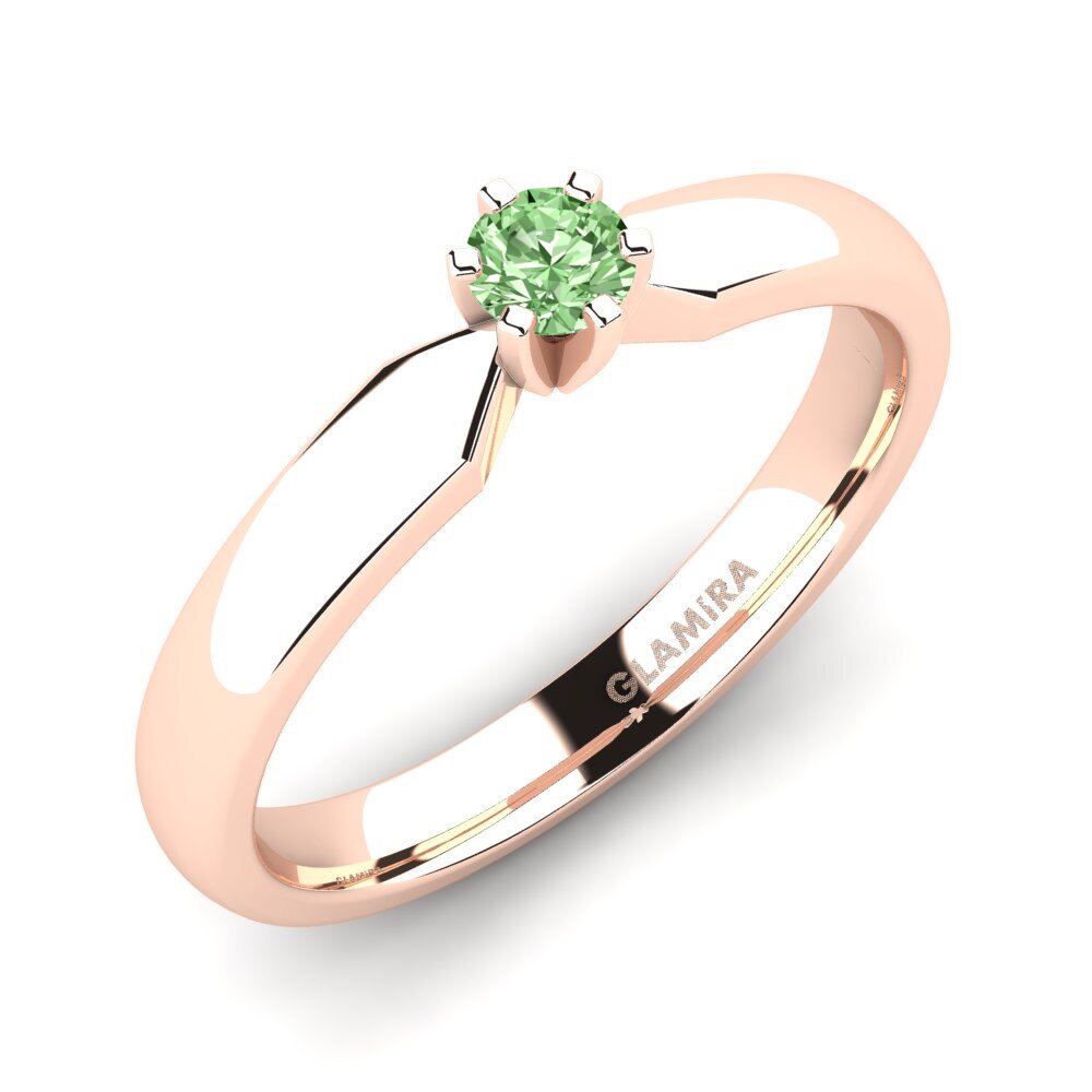 Green Diamond Engagement Ring Amanda 0.16crt
