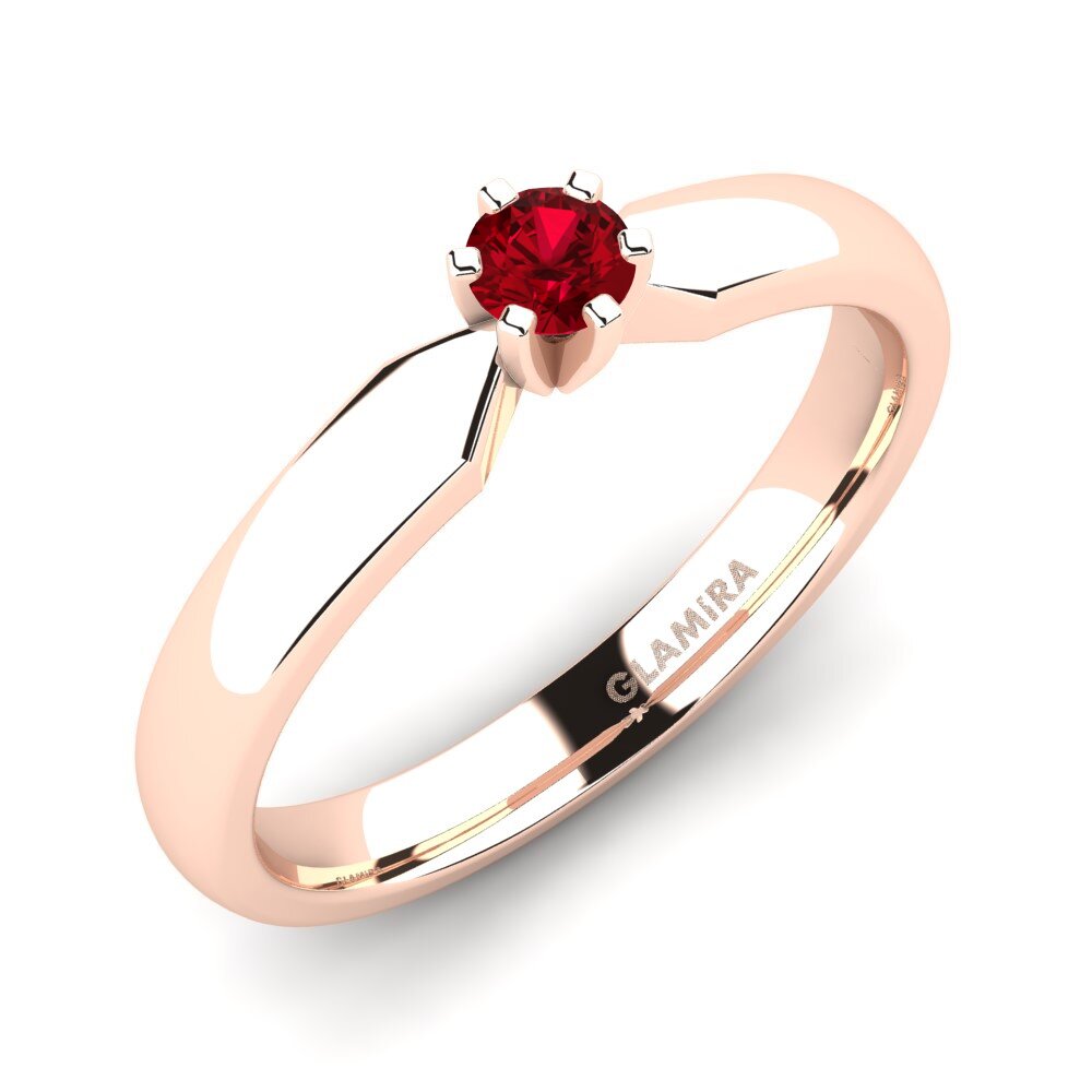 Red Zirconia Engagement Ring Amanda 0.16crt