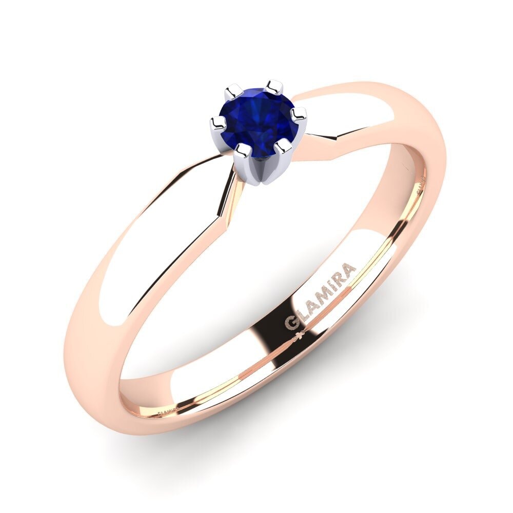 14ct Rose / White Gold Sapphire Engagement Ring Amanda 0.16crt