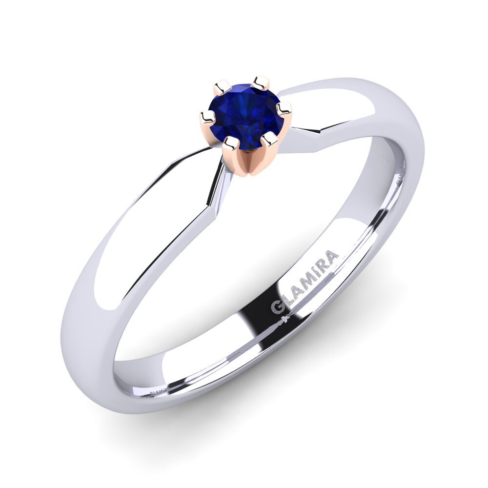 14ct White / Rose Gold Sapphire Engagement Ring Amanda 0.16crt