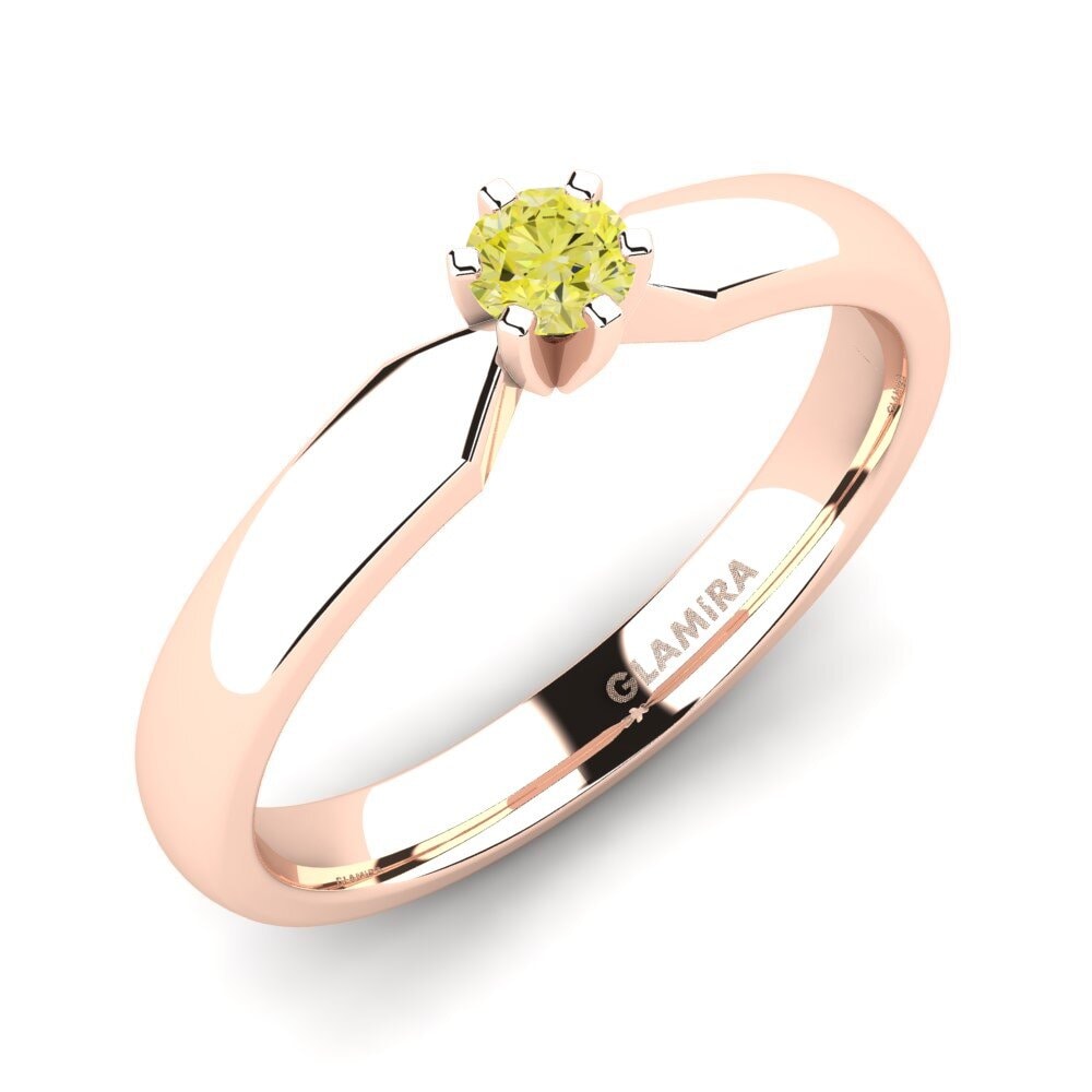 Yellow Diamond Engagement Ring Amanda 0.16crt