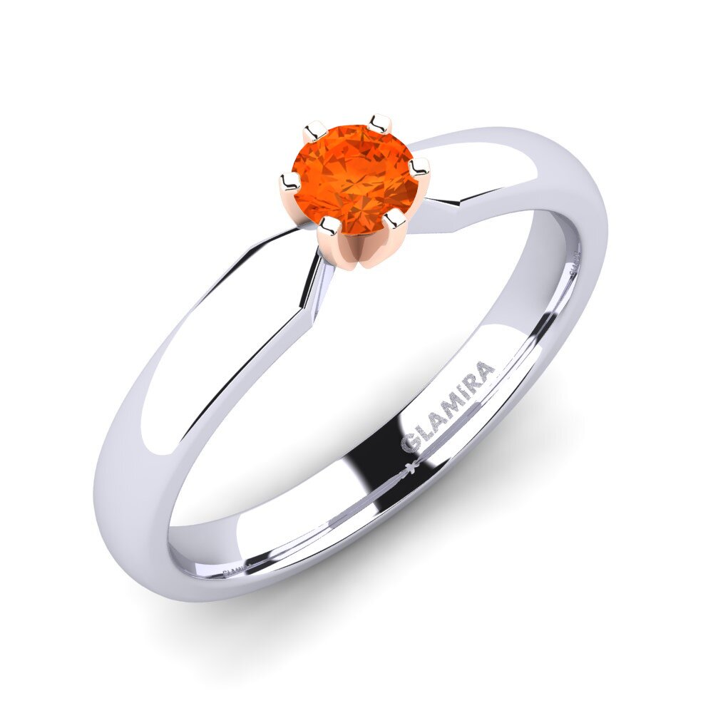 14ct White / Rose Gold Fire-Opal Engagement Ring Amanda 0.25crt