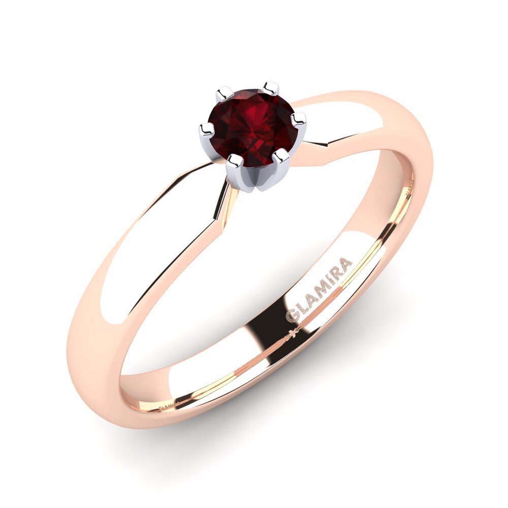 9ct Rose / White Gold Garnet Engagement Ring Amanda 0.25crt