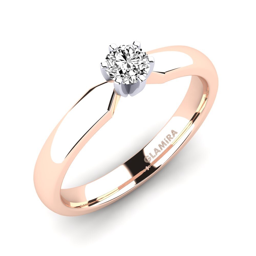 9ct Rose / White Gold Moissanite Engagement Ring Amanda 0.25crt