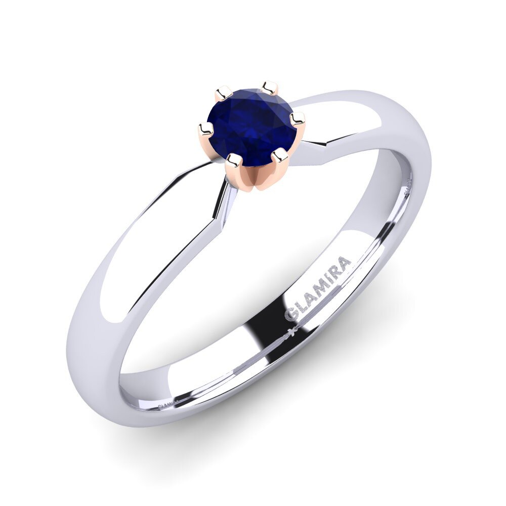 14ct White / Rose Gold Sapphire Engagement Ring Amanda 0.25crt