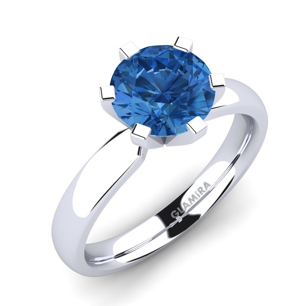 Donker Blauwe Zirkoon Verlovingsring Amanda 2.0crt