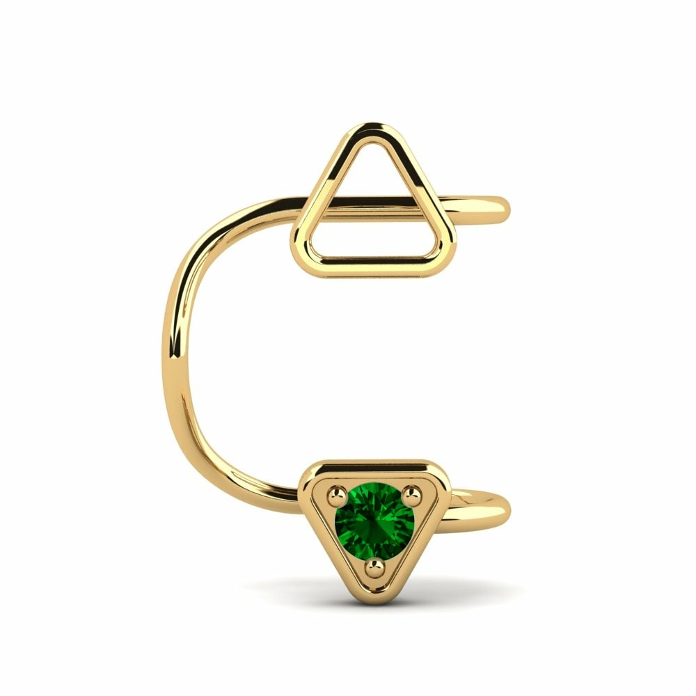 Brazalete de oreja Ear Cuffs Pendientes Amandier Oro Amarillo 375 Swarovski Verde