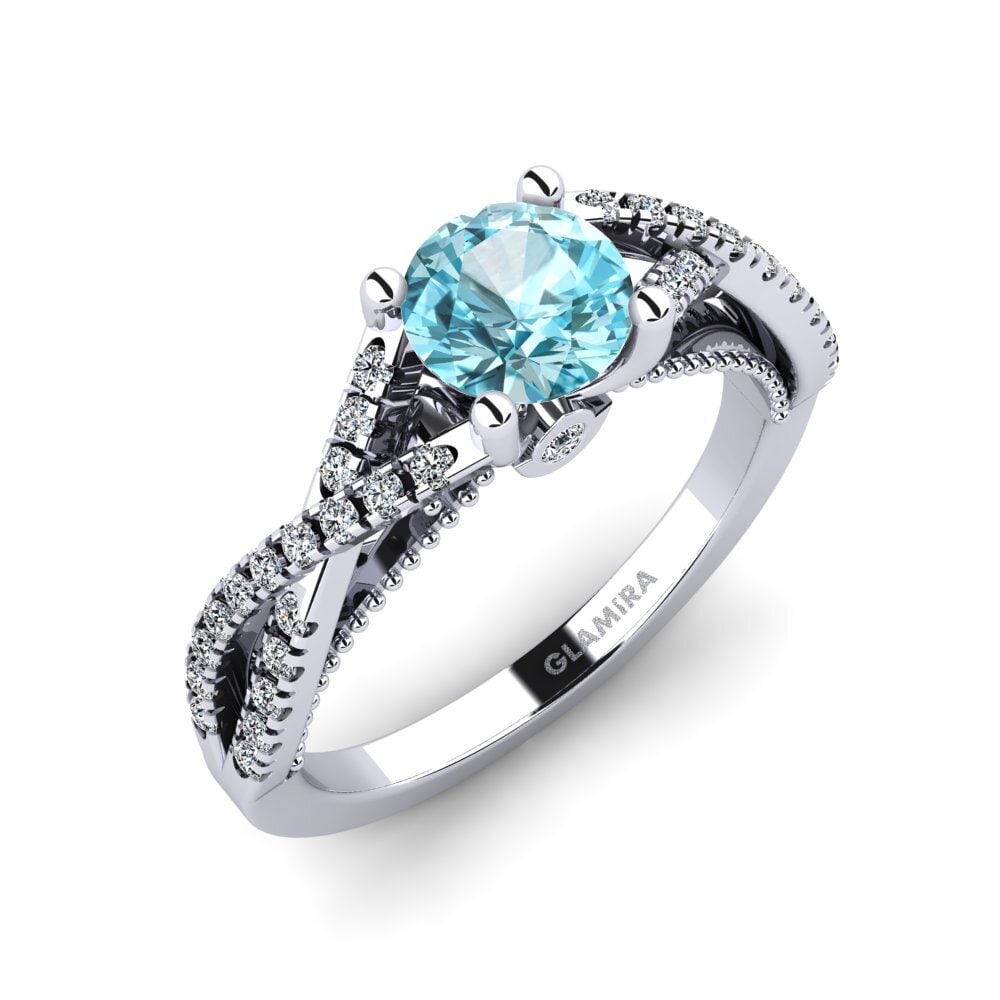 Blue Zircon Engagement Ring Amaranta