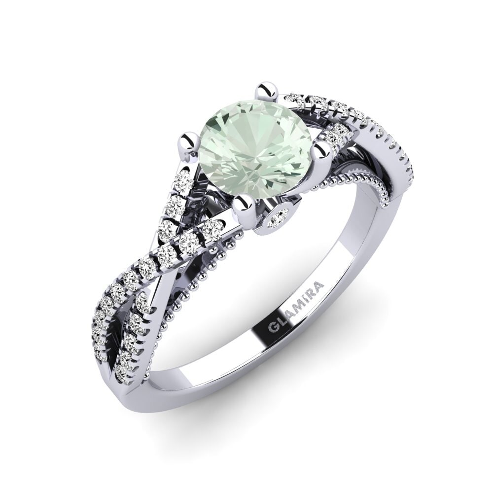 Green Amethyst Engagement Ring Amaranta