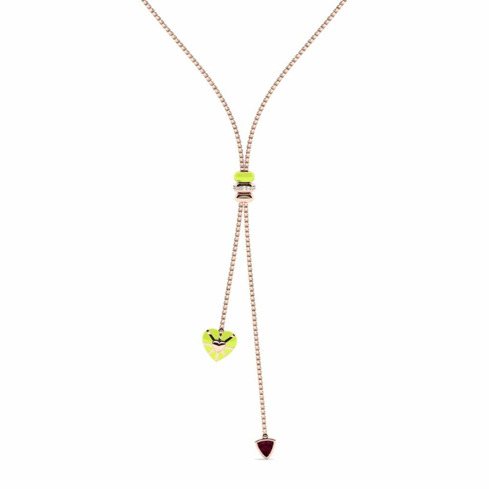 Vàng Hồng 9K Đá Rhodolite Dây chuyền nữ Amaranth