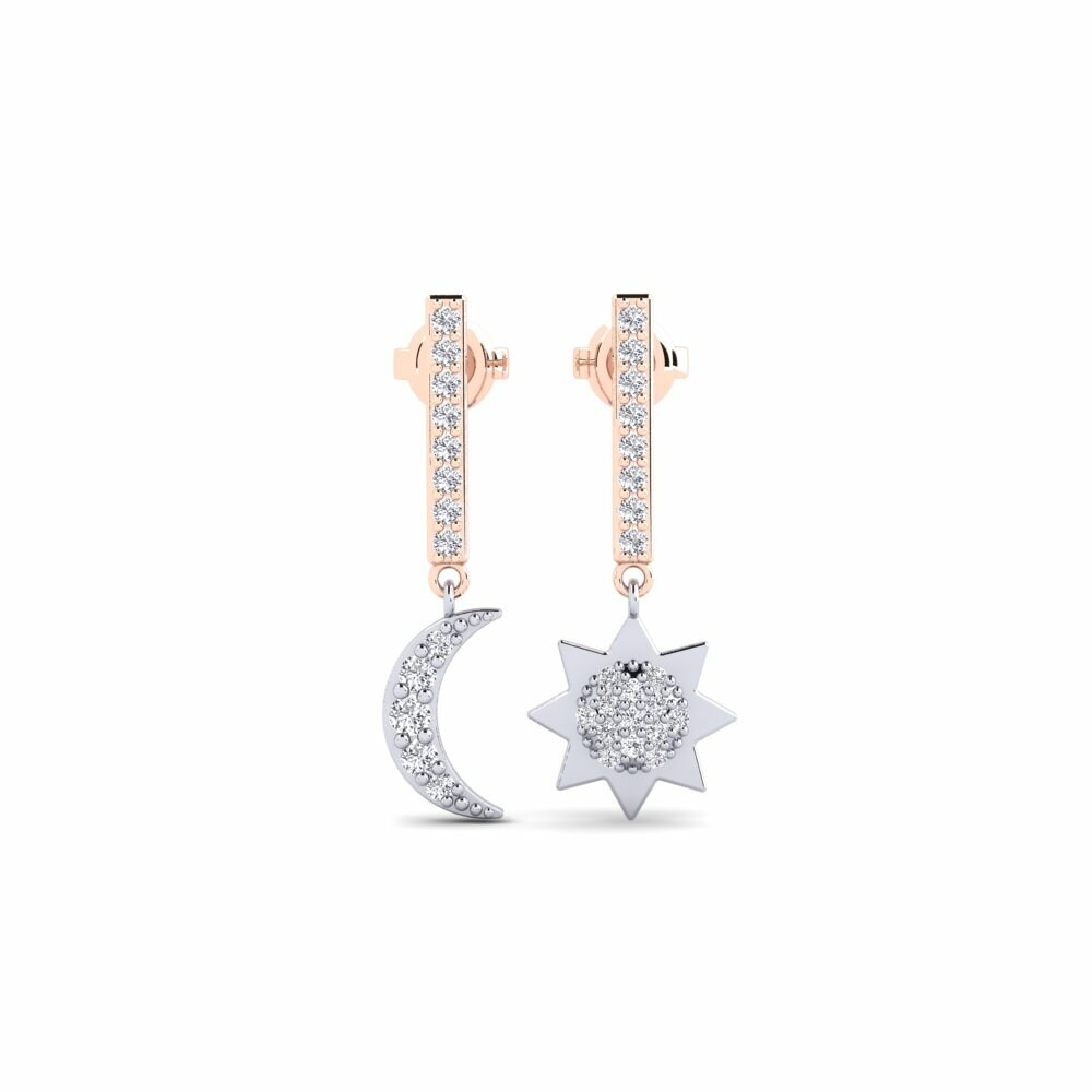 18ct Rose / White Gold Women's Earring Amarna
