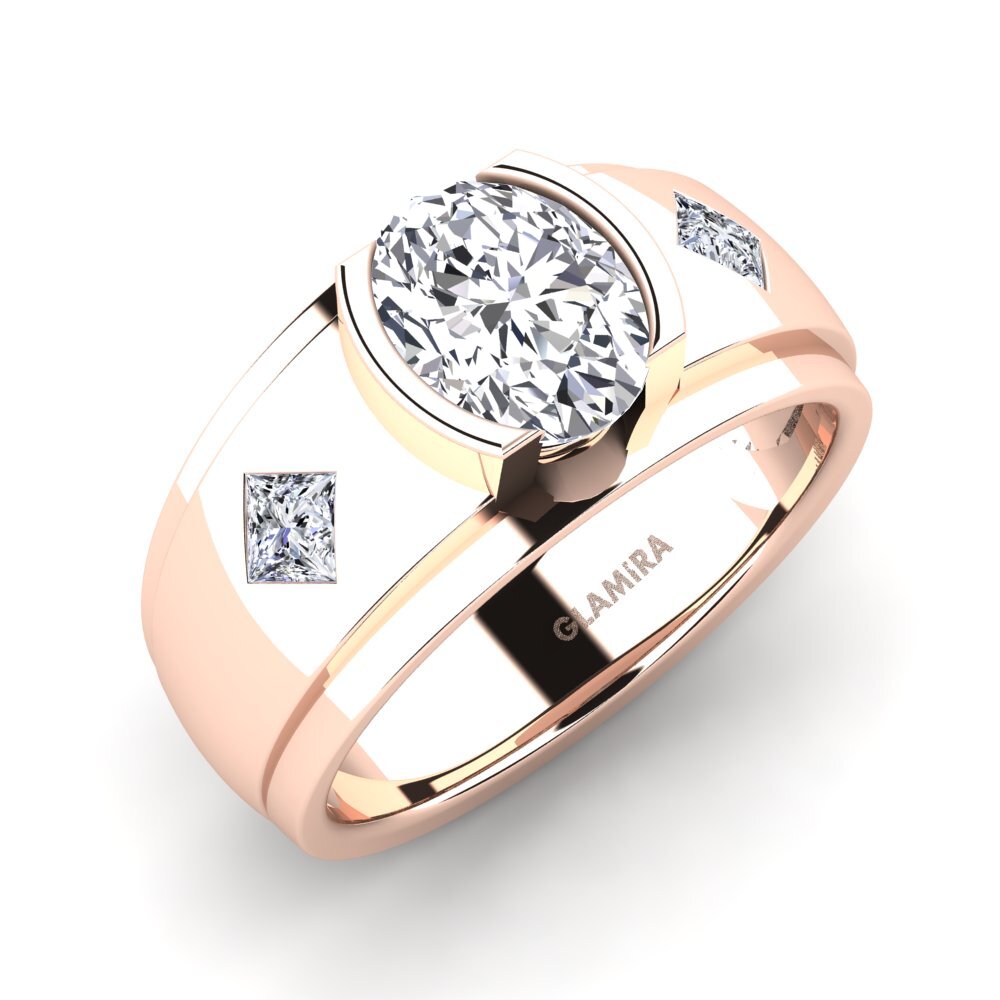 Oro Rosso 375 Diamante Anello da uomo Amaud