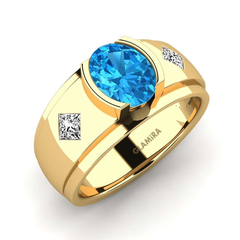 Blue Topaz Men's Ring Amaud