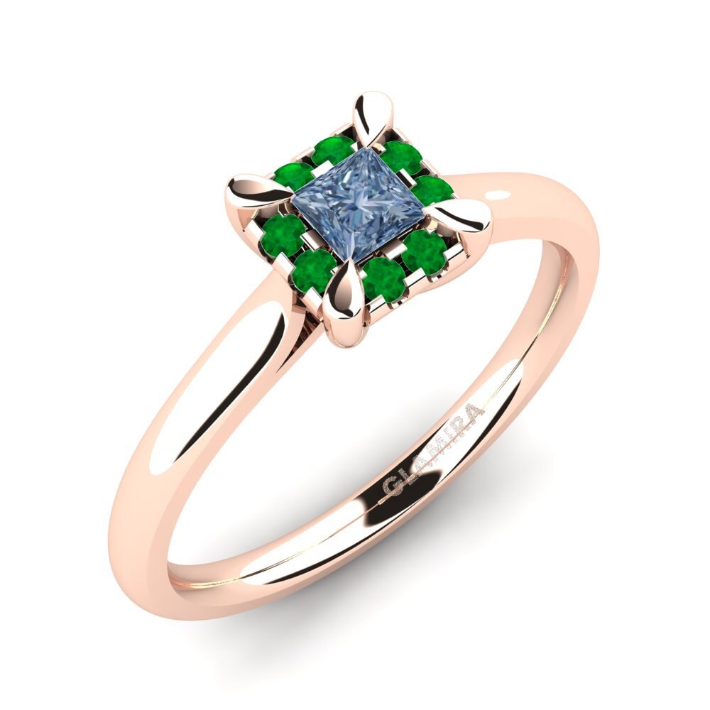 14ct Rose Gold Engagement Ring Amay 0.2 crt