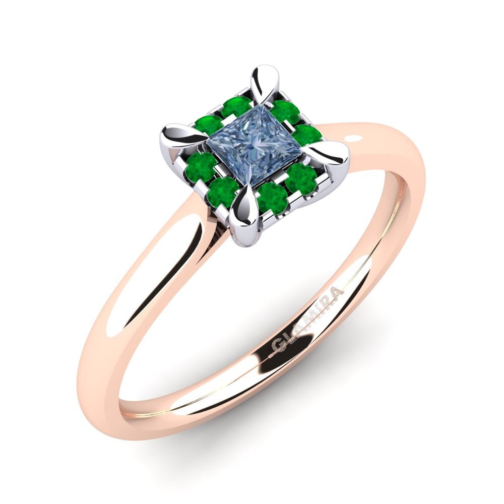 14ct Rose & White Gold Engagement Ring Amay 0.2 crt