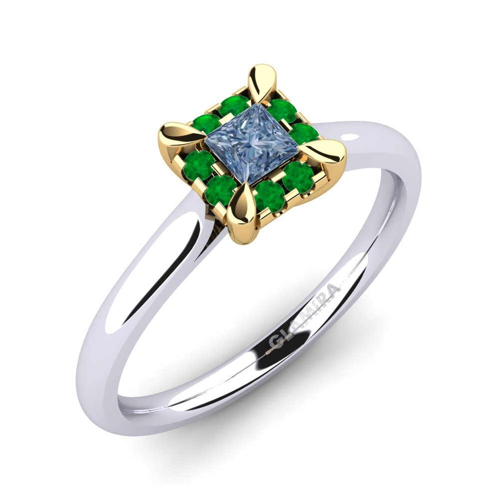 14ct White & Yellow Gold Engagement Ring Amay 0.2 crt