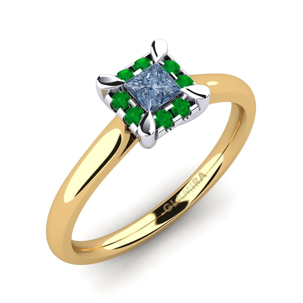 14ct Yellow & White Gold Engagement Ring Amay 0.2 crt