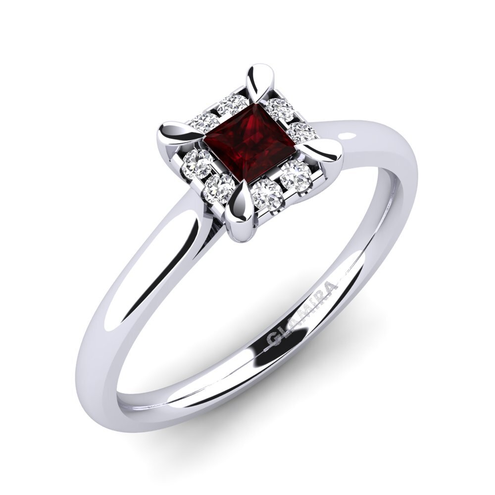 Garnet Engagement Ring Amay 0.2 crt