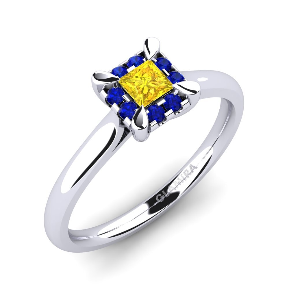 Prinses Gele Saffier Verlovingsring Amay 0.2 crt