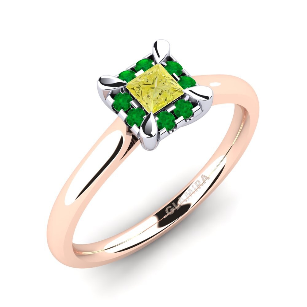 14ct Rose / White Gold Engagement Ring Amay 0.2 crt