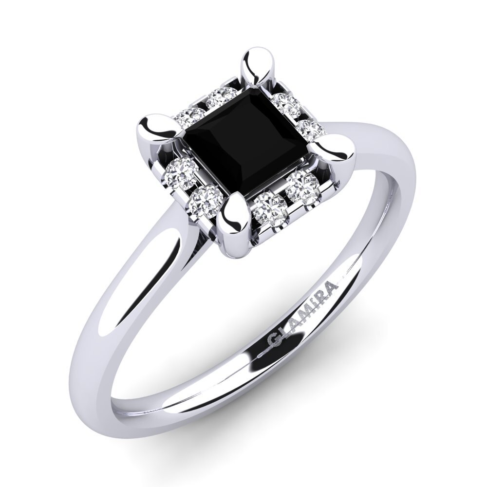 Black Onyx Engagement Ring Amay