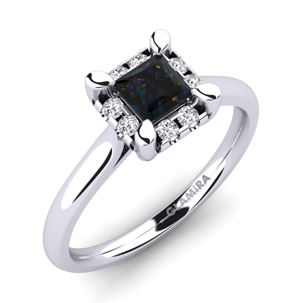 Black Opal Engagement Ring Amay