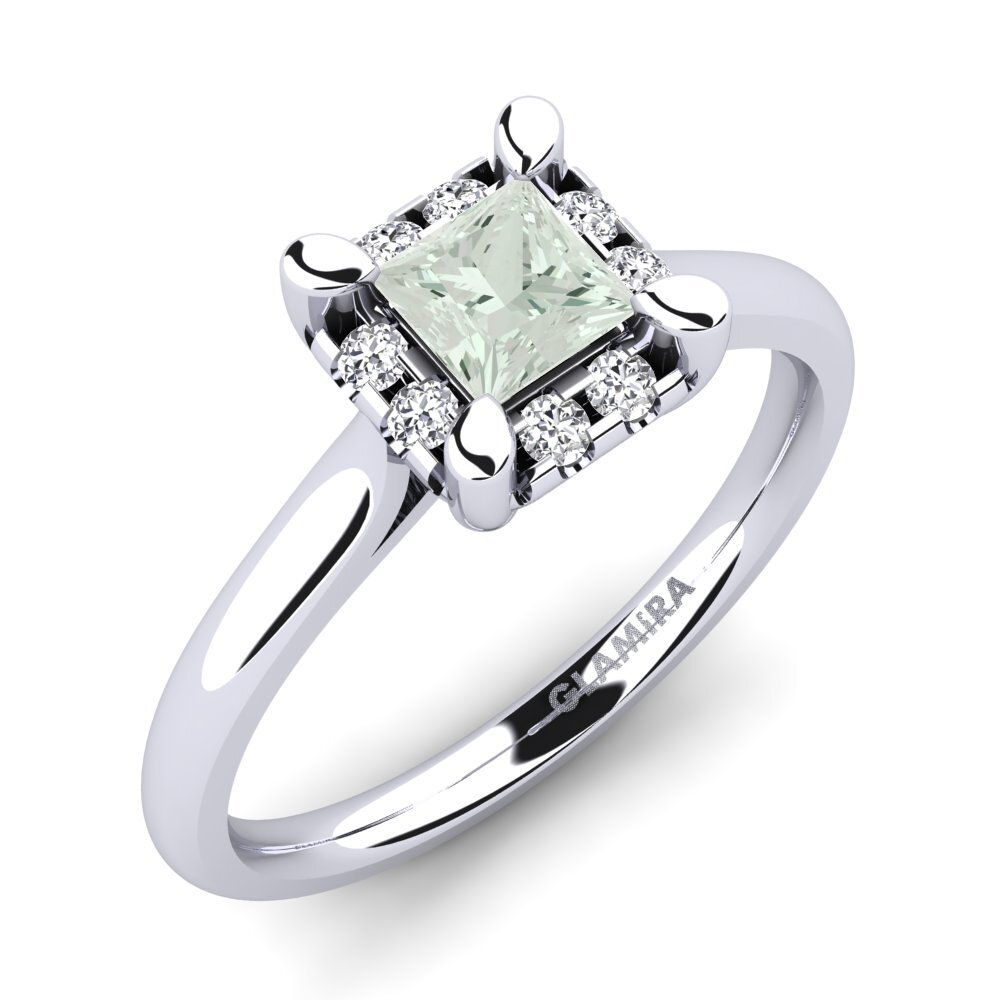 Green Amethyst Engagement Ring Amay