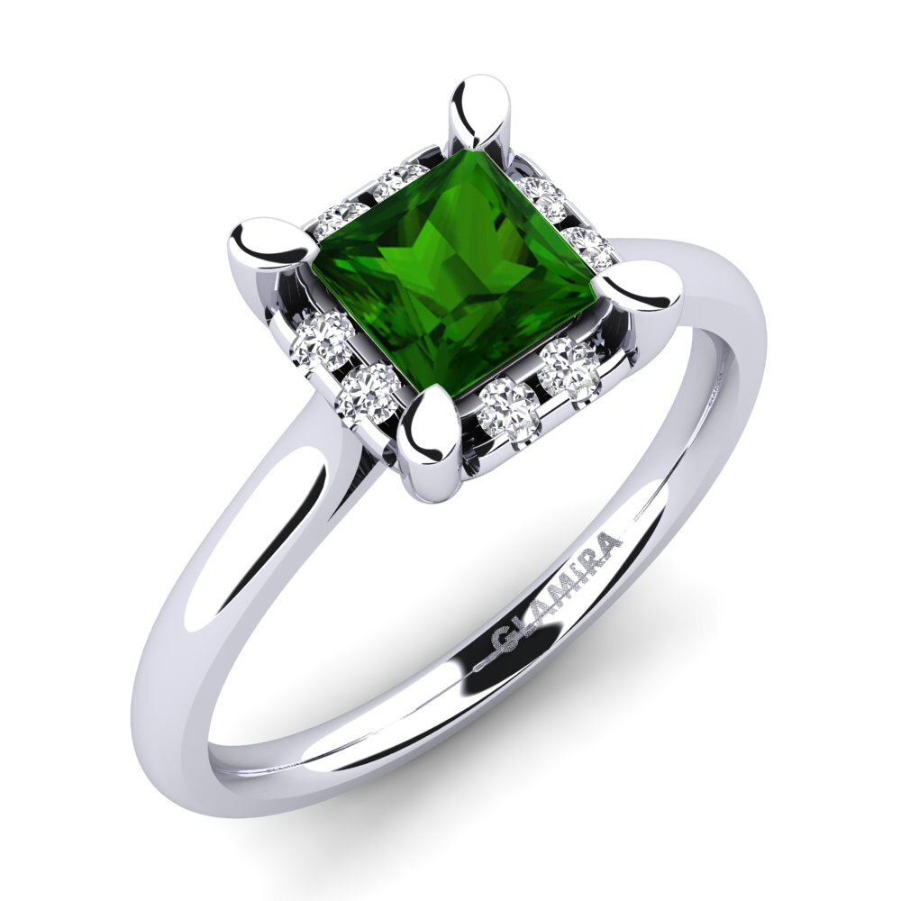 Green Tourmaline Engagement Ring Amay 0.93 crt